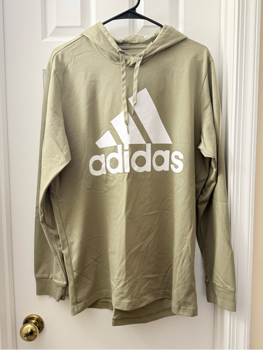 adidas Olive Green Hoodie with White Logo
